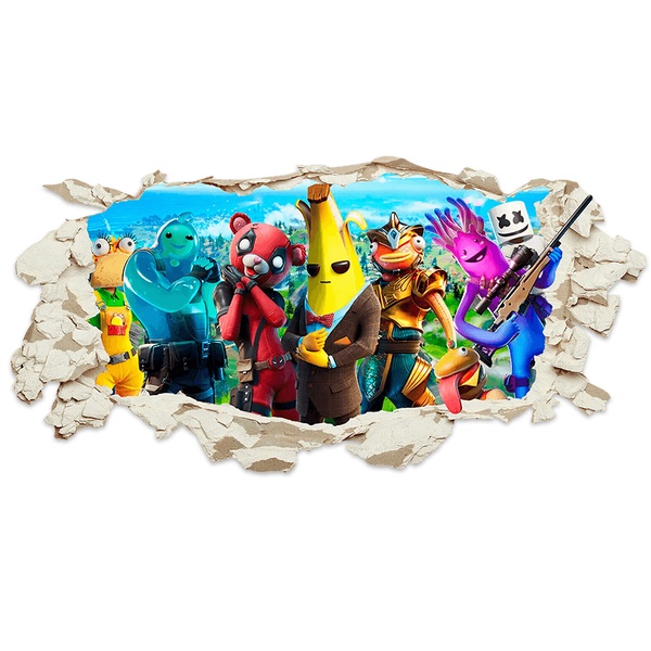 Vinilos Decorativos: Agujero de pared Fortnite