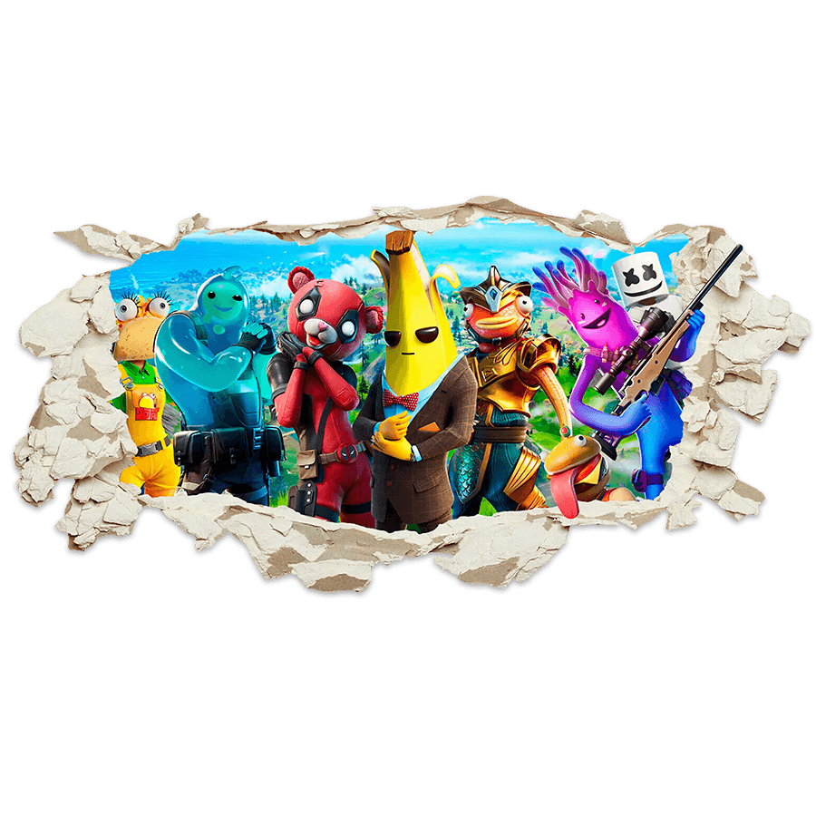 Vinilos Decorativos: Agujero de pared Fortnite