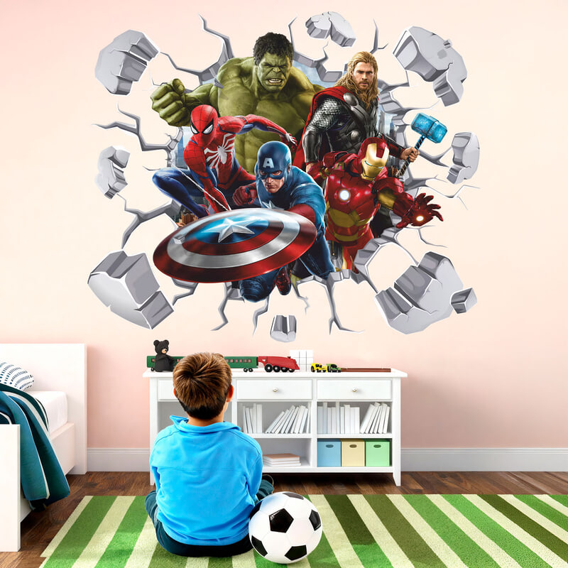 Vinilos Infantiles: Agujero de pared Avengers