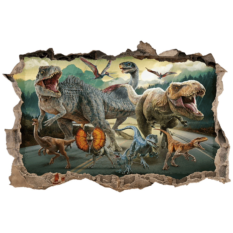 Vinilos Infantiles: Agujero de Pared Dinosaurios Jurassic World