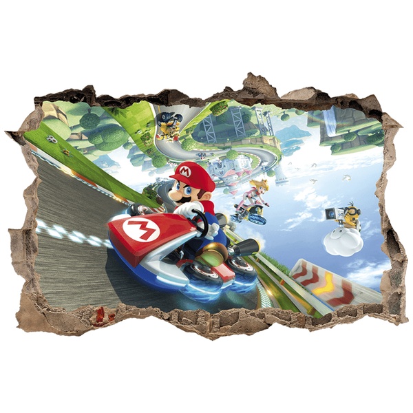 Vinilos Infantiles: Agujero de pared Mario Kart