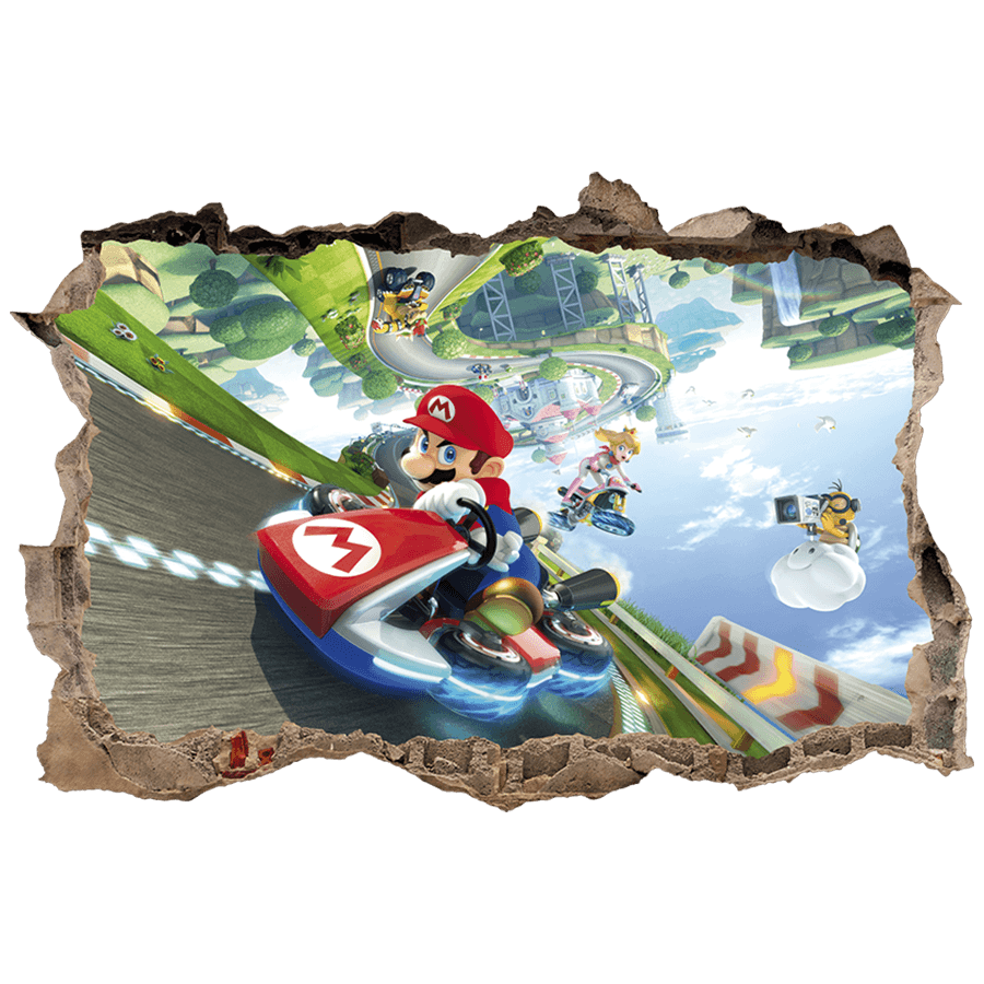 Vinilos Infantiles: Agujero de pared Mario Kart