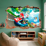 Vinilos Infantiles: Agujero de pared Mario Kart 3