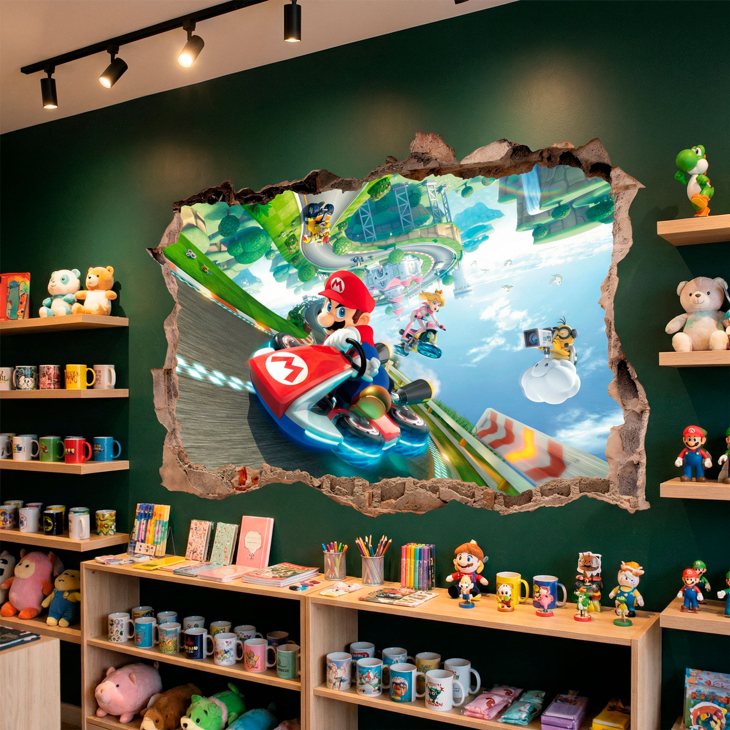 Vinilos Infantiles: Agujero de pared Mario Kart