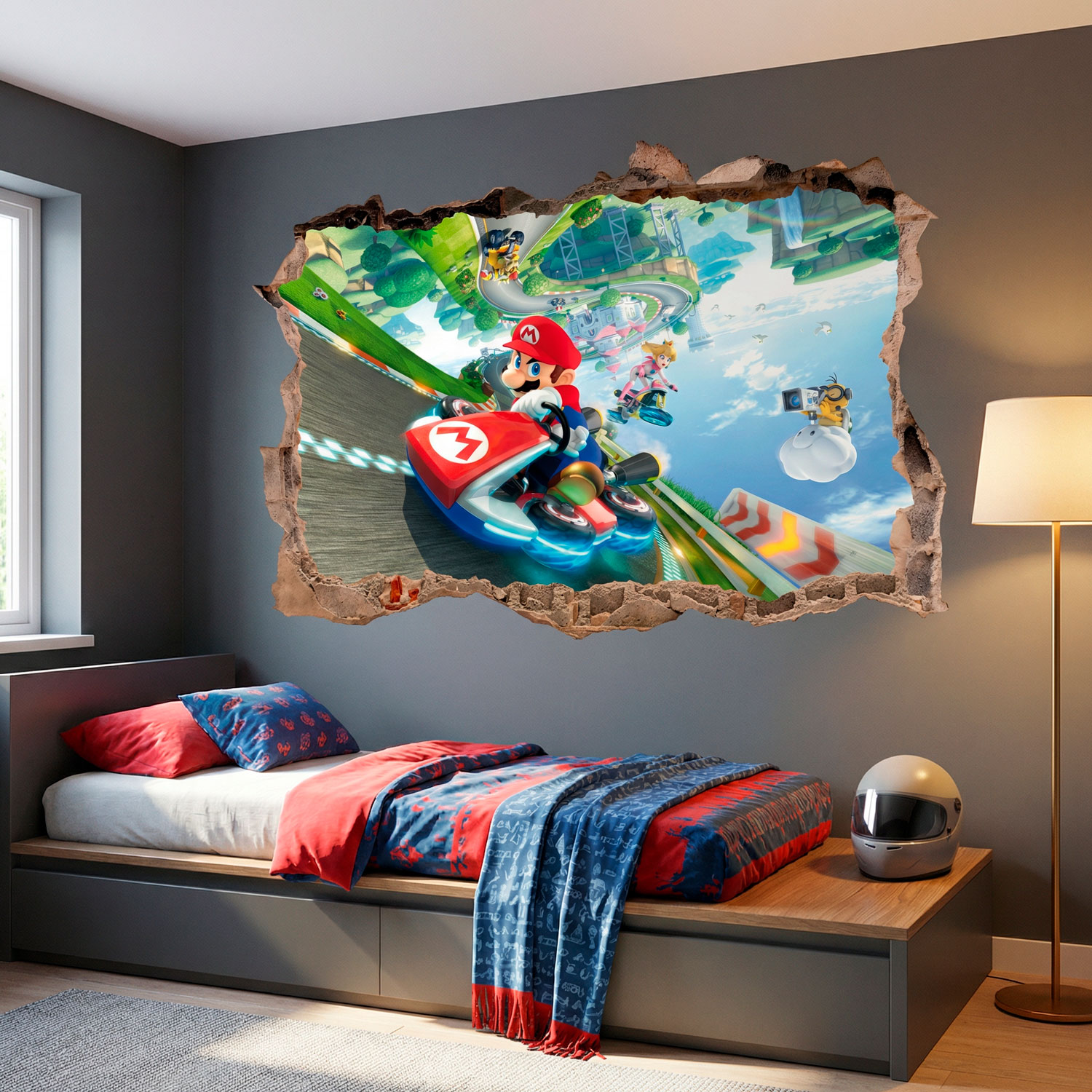 Vinilos Infantiles: Agujero de pared Mario Kart