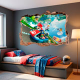 Vinilos Infantiles: Agujero de pared Mario Kart 14