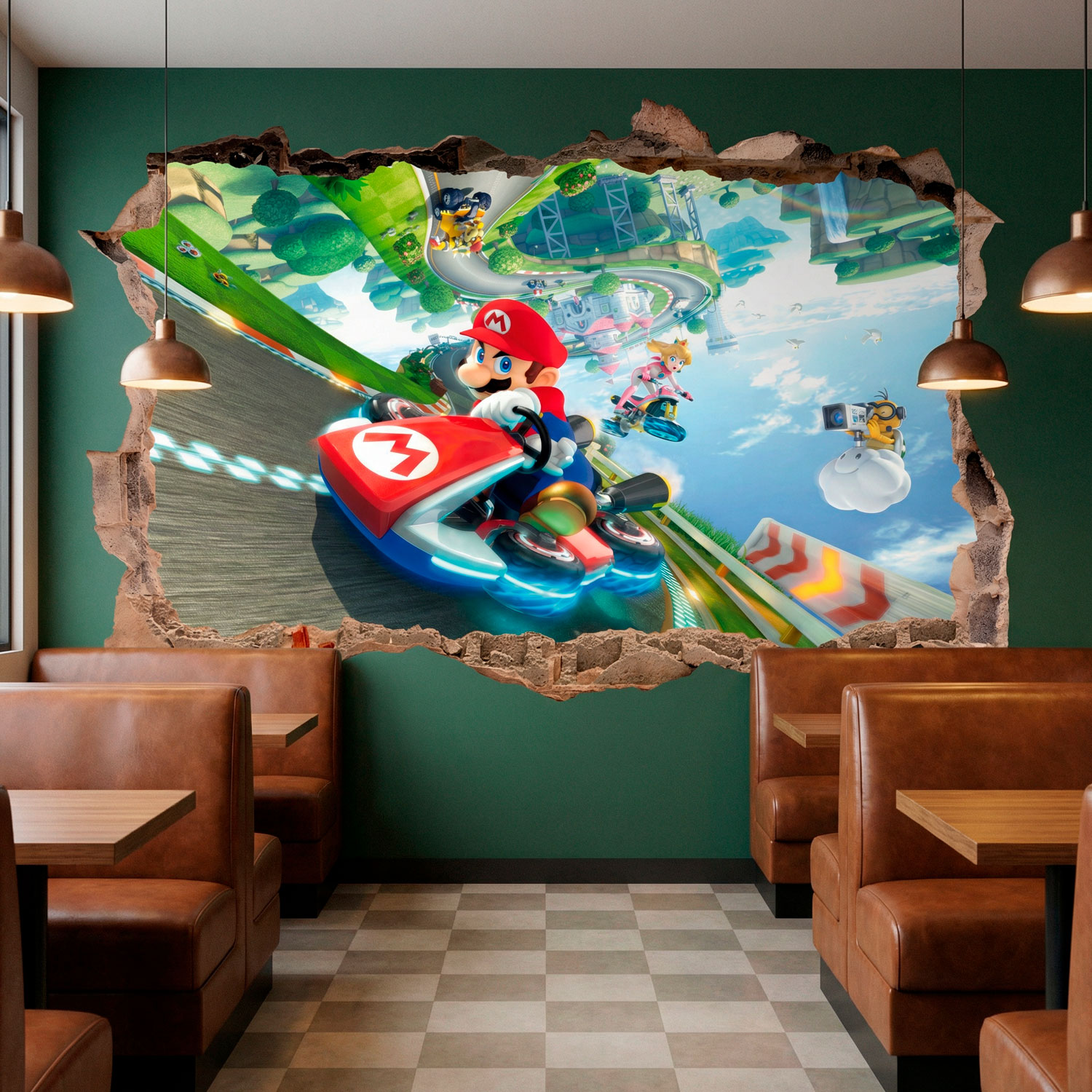 Vinilos Infantiles: Agujero de pared Mario Kart