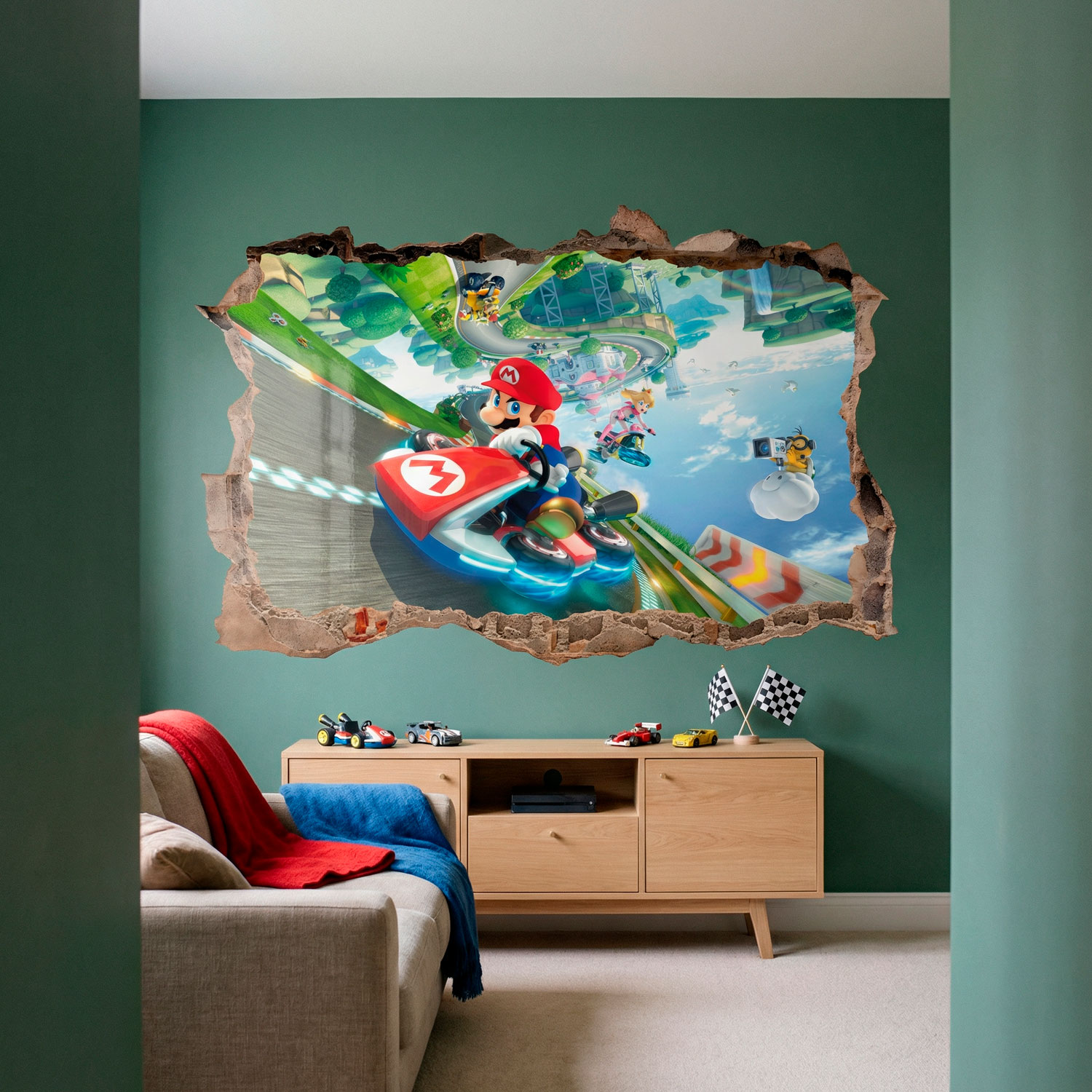 Vinilos Infantiles: Agujero de pared Mario Kart
