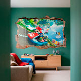 Vinilos Infantiles: Agujero de pared Mario Kart 16