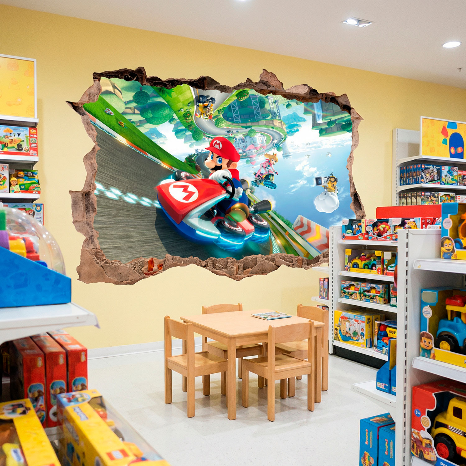 Vinilos Infantiles: Agujero de pared Mario Kart