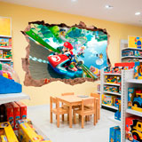 Vinilos Infantiles: Agujero de pared Mario Kart 18