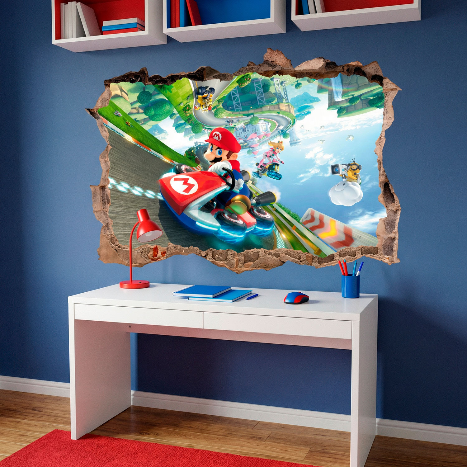 Vinilos Infantiles: Agujero de pared Mario Kart