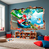 Vinilos Infantiles: Agujero de pared Mario Kart 22