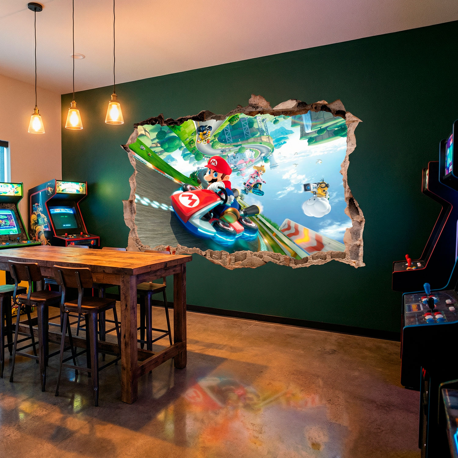 Vinilos Infantiles: Agujero de pared Mario Kart