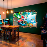 Vinilos Infantiles: Agujero de pared Mario Kart 23