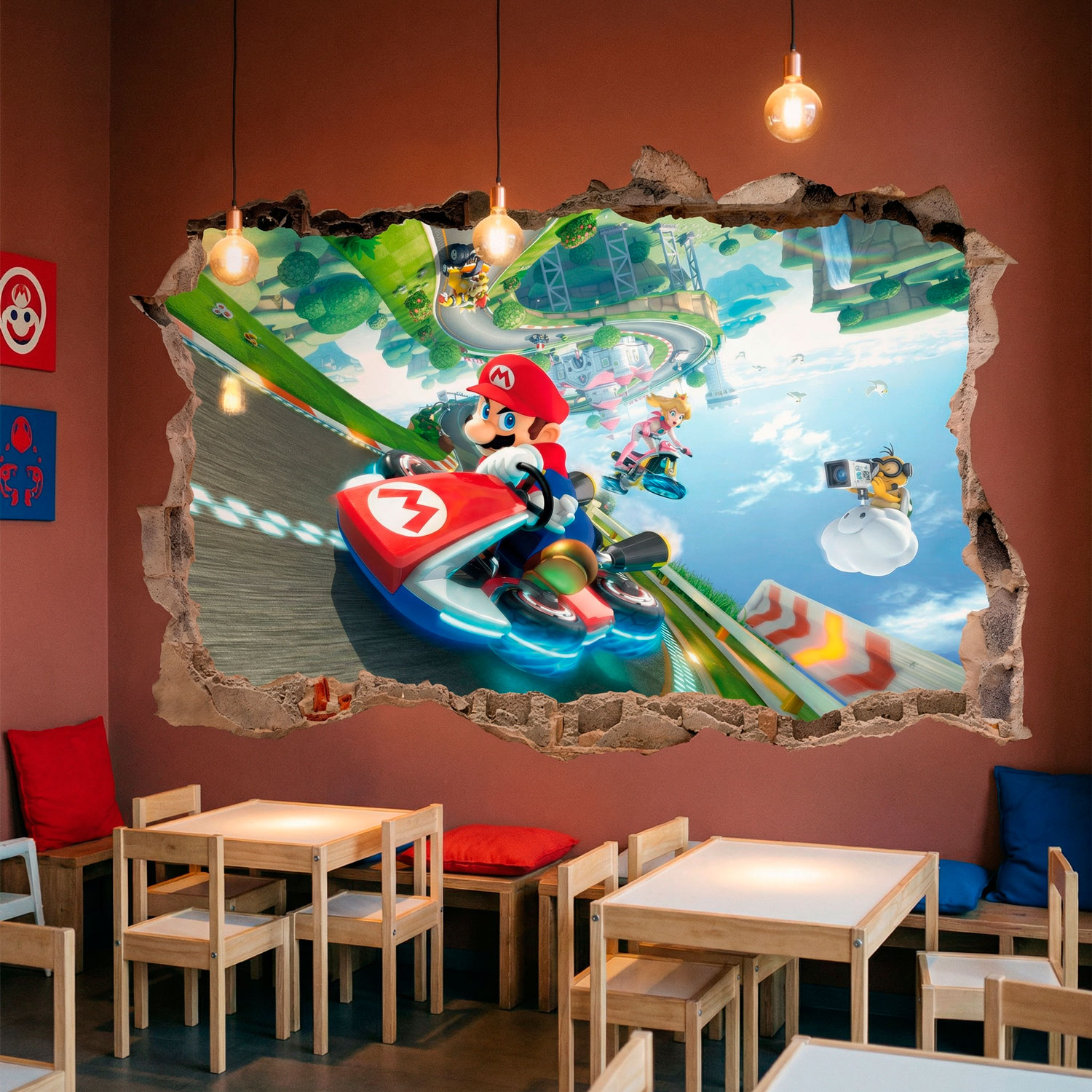 Vinilos Infantiles: Agujero de pared Mario Kart