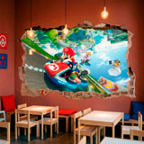 Vinilos Infantiles: Agujero de pared Mario Kart 24