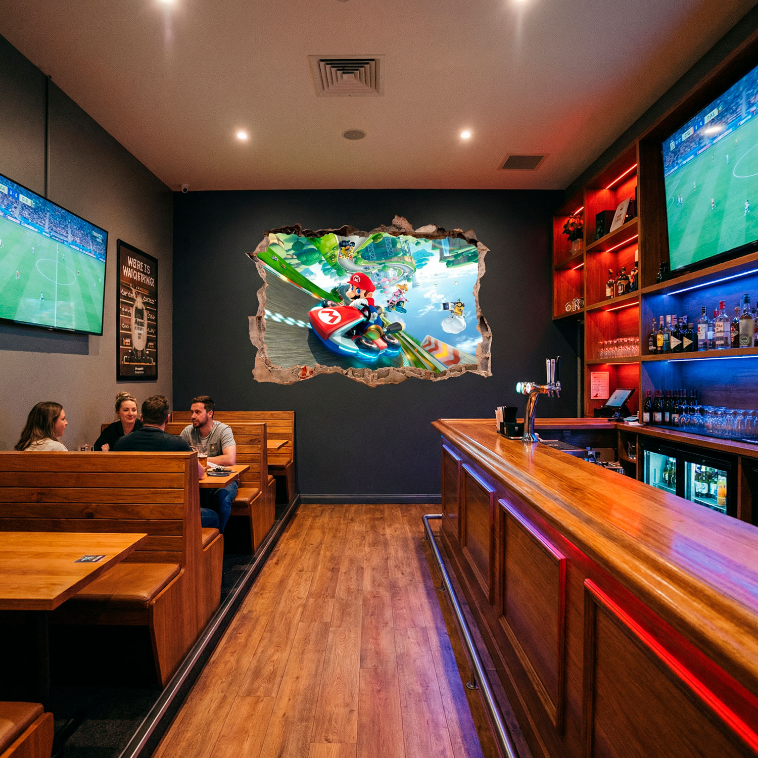 Vinilos Infantiles: Agujero de pared Mario Kart