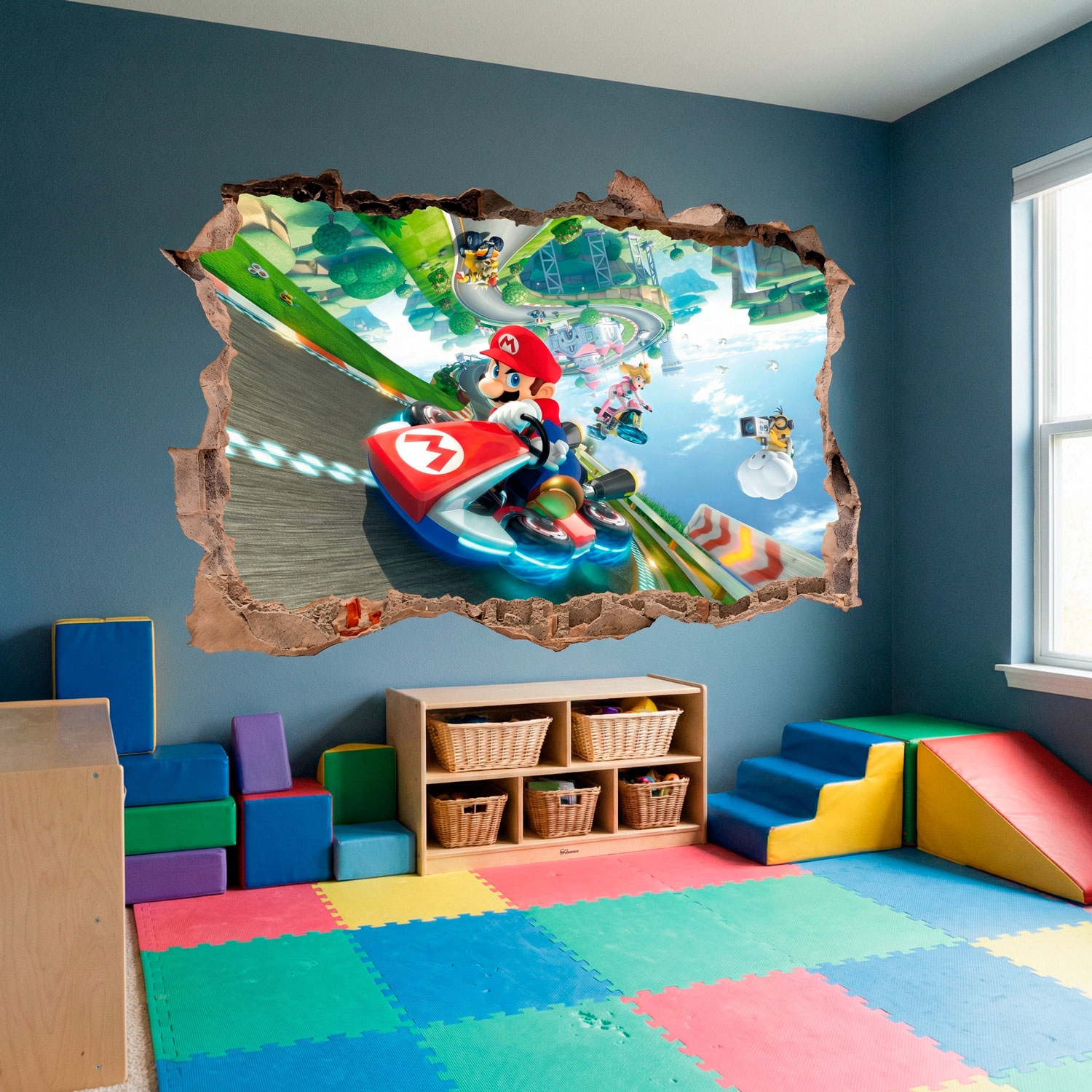 Vinilos Infantiles: Agujero de pared Mario Kart