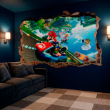 Vinilos Infantiles: Agujero de pared Mario Kart 6