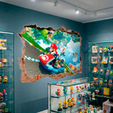 Vinilos Infantiles: Agujero de pared Mario Kart 7