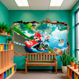 Vinilos Infantiles: Agujero de pared Mario Kart 8