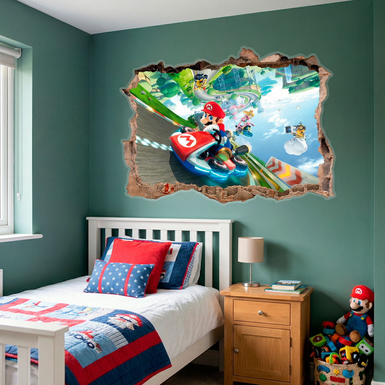Vinilos Infantiles: Agujero de pared Mario Kart