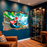 Vinilos Infantiles: Agujero de pared Mario Kart 11