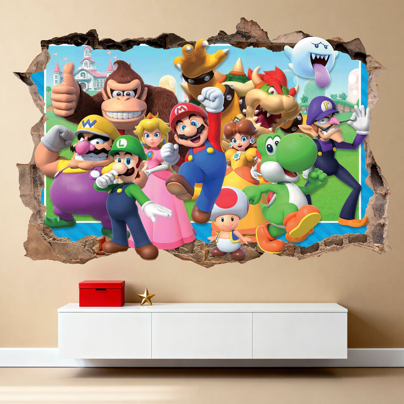 Vinilos Infantiles: Agujero de pared Super Mario Bros