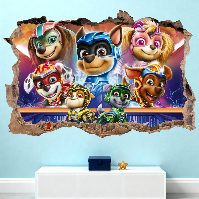 Vinilos Infantiles: Agujero de pared Patrulla Canina