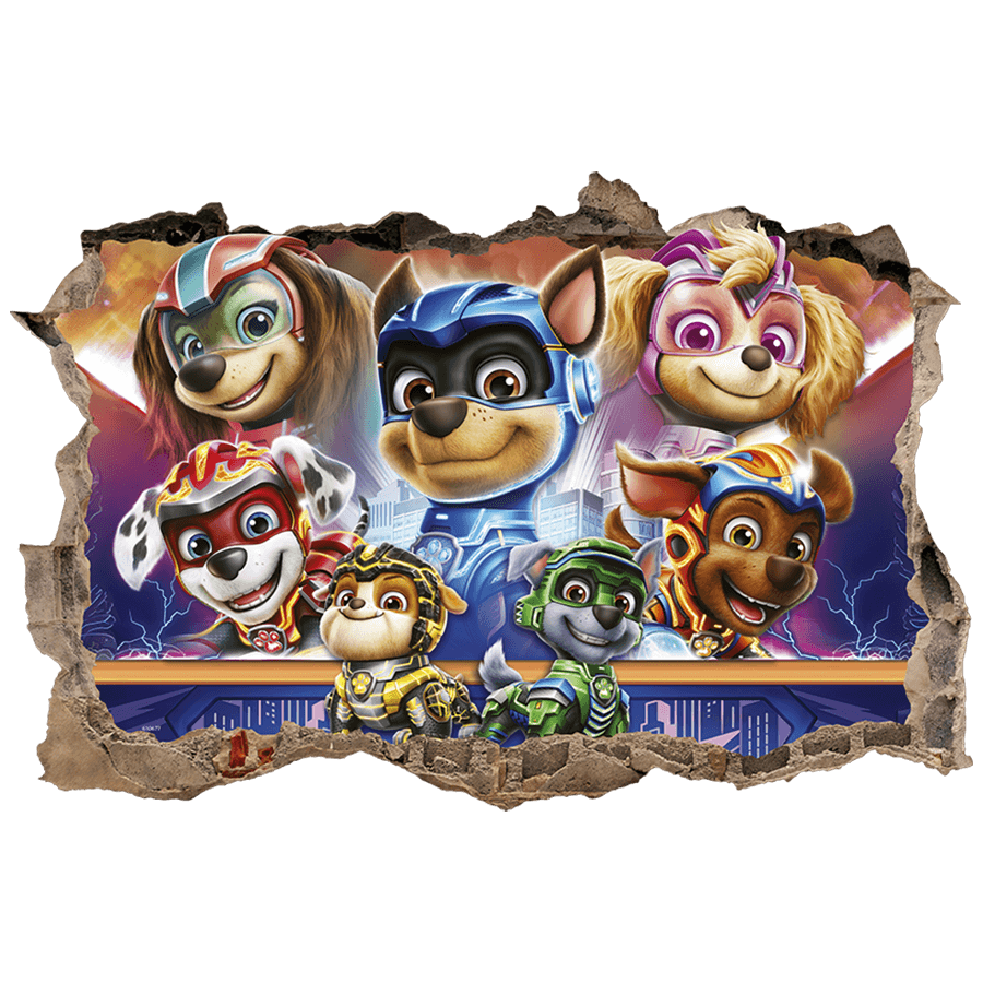 Vinilos Infantiles: Agujero de pared Patrulla Canina