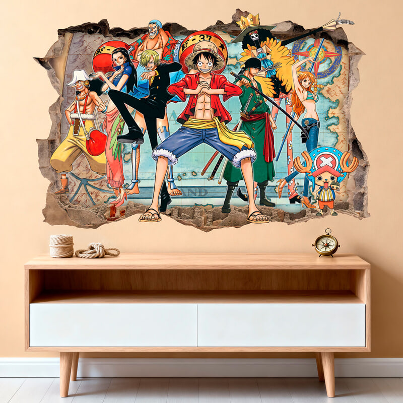 Vinilos Infantiles: Agujero de pared One Piece