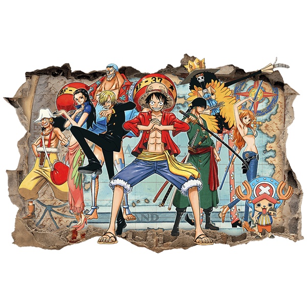 Vinilos Infantiles: Agujero de pared One Piece