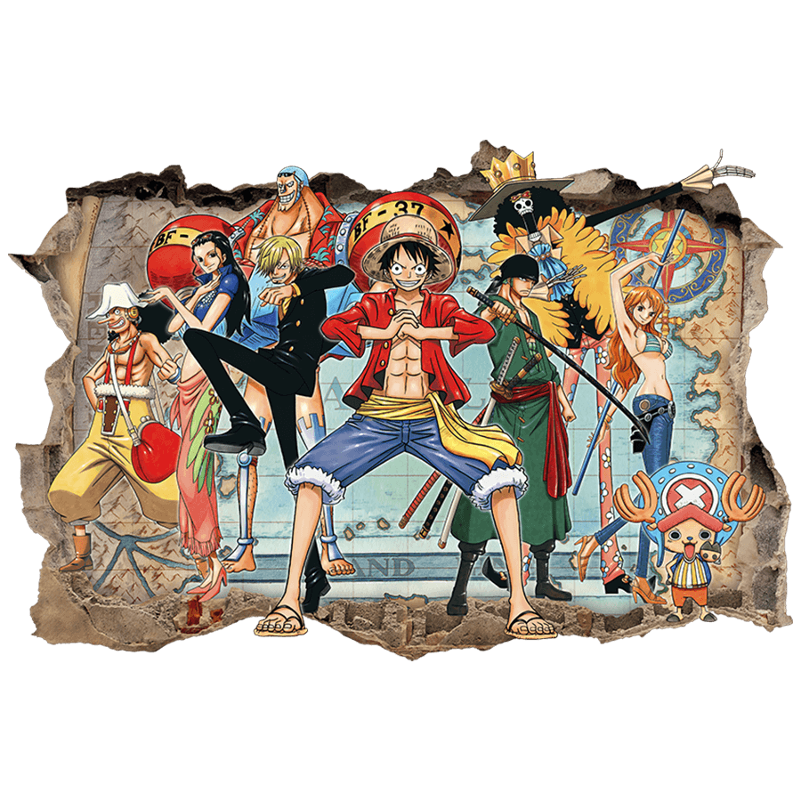 Vinilos Infantiles: Agujero de pared One Piece
