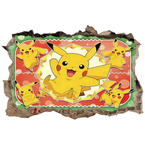 Vinilos Infantiles: Agujero de pared Pikachu Pokémon