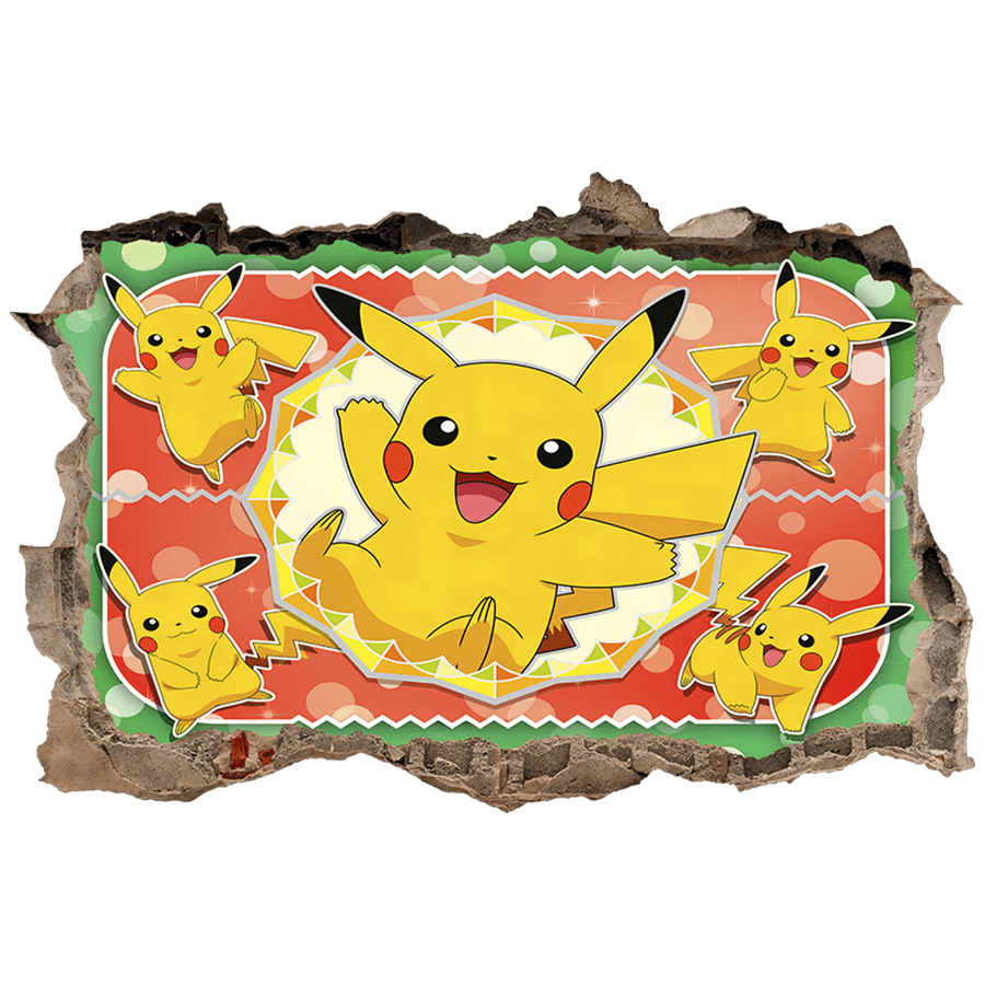 Vinilos Infantiles: Agujero de pared Pikachu Pokémon