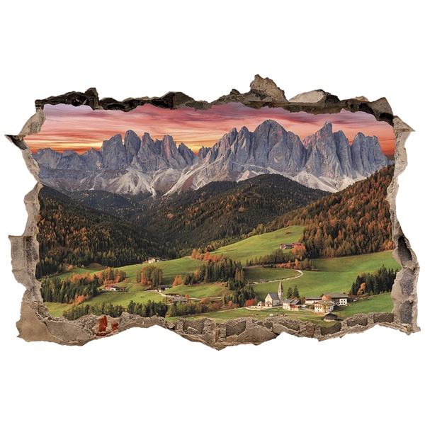 Vinilos Decorativos: Agujero de pared Alpes Italianos