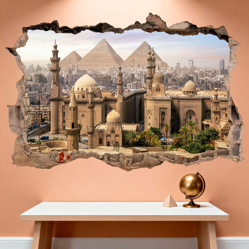 Vinilos Decorativos: Agujero de pared El Cairo y Pirámides de Egipto
