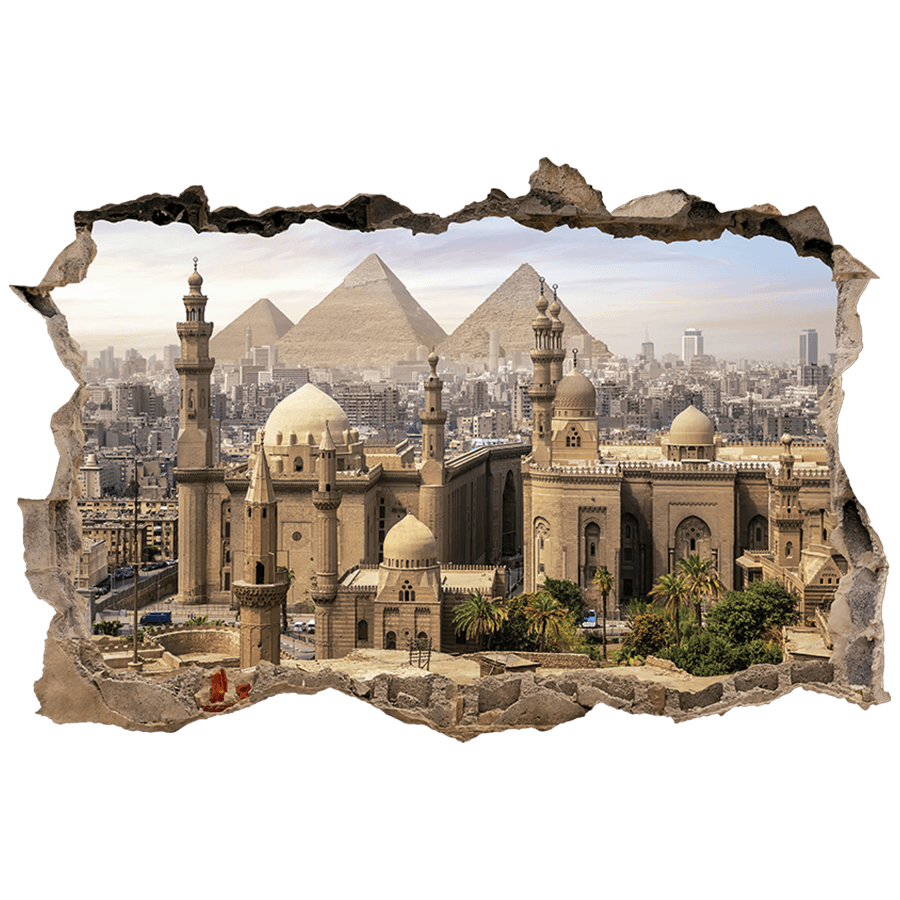 Vinilos Decorativos: Agujero de pared El Cairo y Pirámides de Egipto