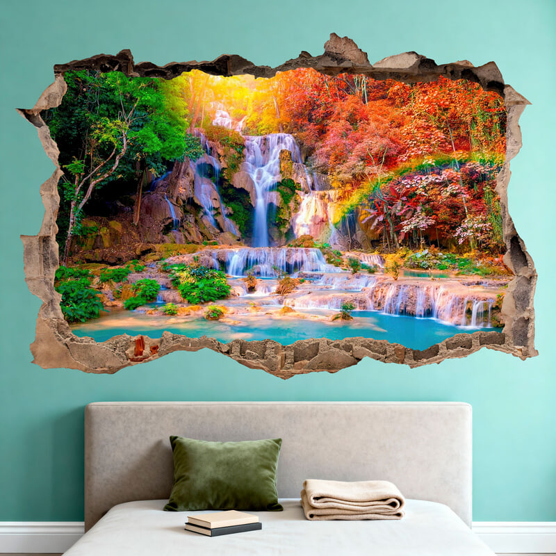Vinilos Decorativos: Agujero de pared Cascada Tropical