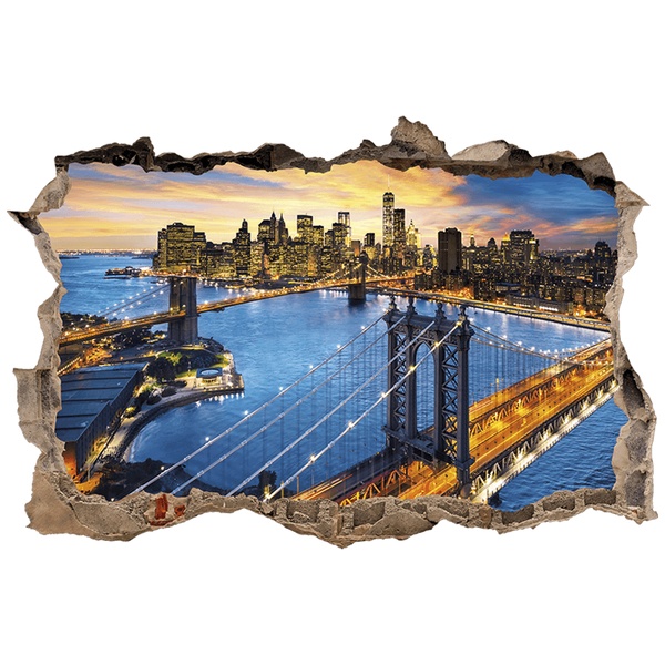 Vinilos Decorativos: Agujero de pared Puente de Brooklyn Nueva York