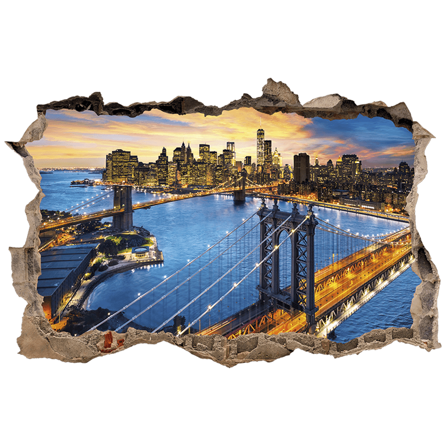 Vinilos Decorativos: Agujero de pared Puente de Brooklyn Nueva York