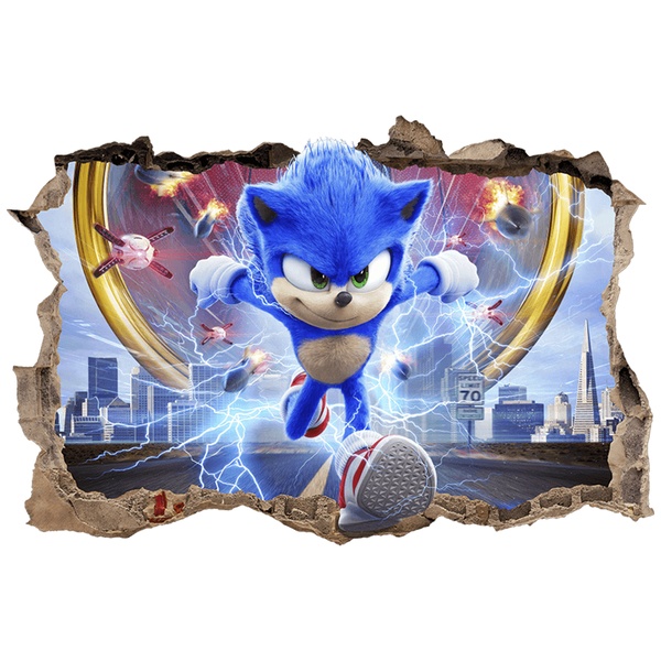 Vinilos Decorativos: Agujero de pared Sonic