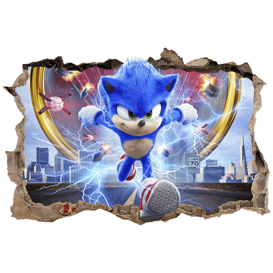 Vinilos Decorativos: Agujero de pared Sonic