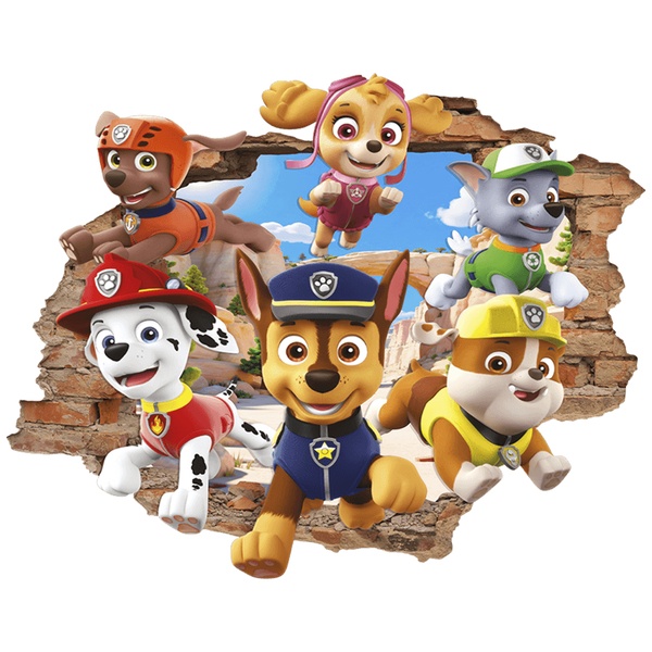 Vinilos Infantiles: Agujero de pared Patrulla Canina
