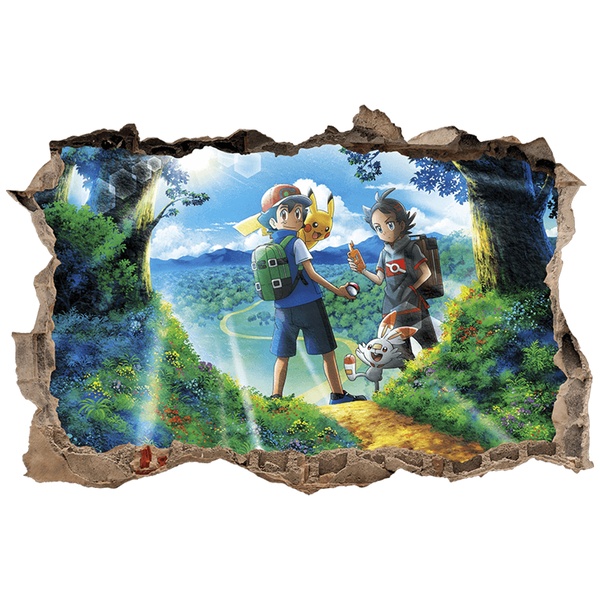 Vinilos Infantiles: Agujero de pared Entrenadores Pokémon