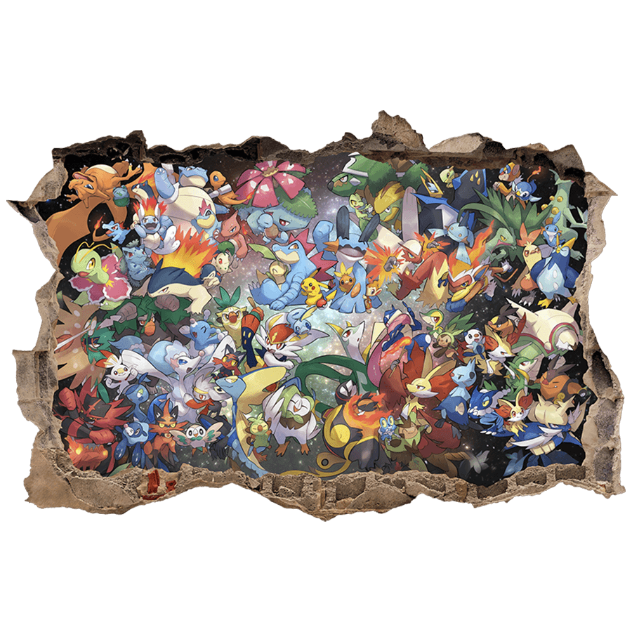 Vinilos Infantiles: Agujero de pared Mundo Pokémon