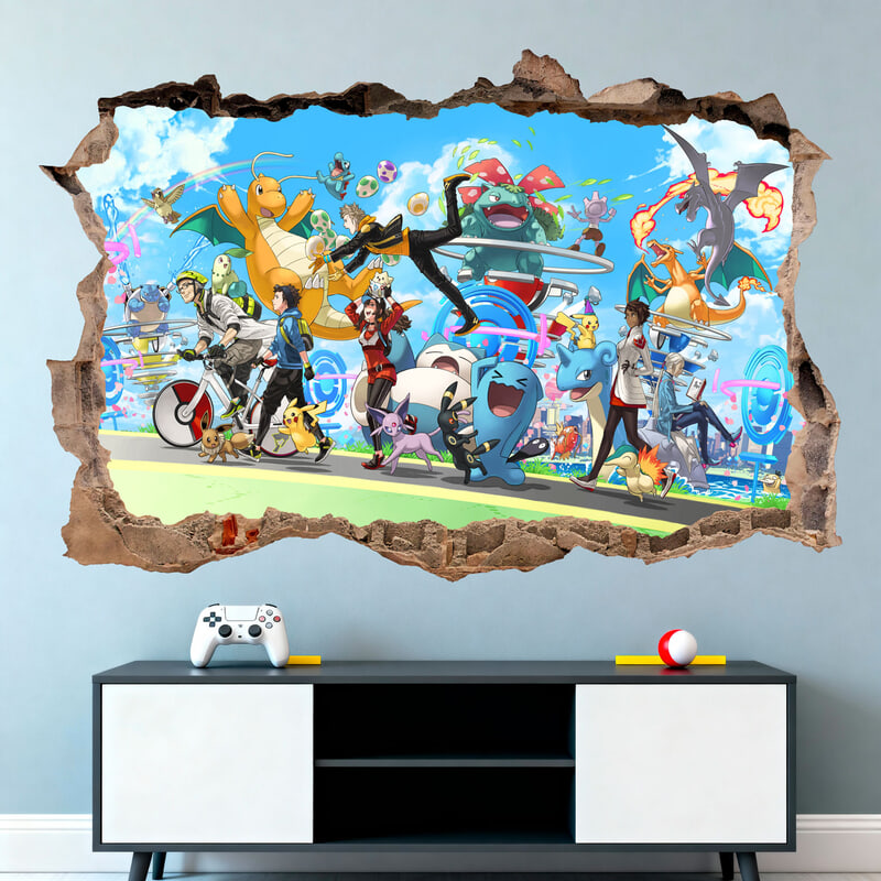 Vinilos Infantiles: Agujero de pared Pokémon City