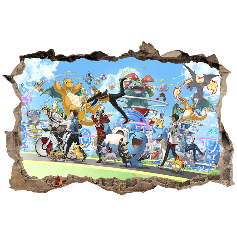 Vinilos Infantiles: Agujero de pared Pokémon City