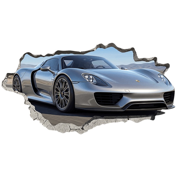 Vinilos Decorativos: Agujero de Muro Porsche 918 Spyder